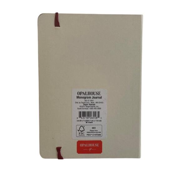 Opalhouse Monogram D Journal 5"x 7" College Ruled Cream‎ 96 Sheets NEW - Picture 2 of 3